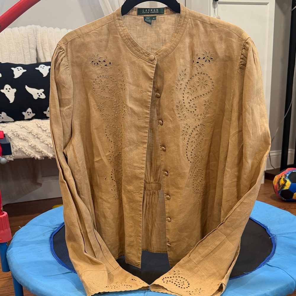 Vintage Ralph Lauren Tan Linen Shirt